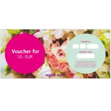 Voucher for EUR 10,00: Congratulations motive ‘Flowers’
