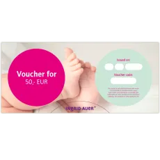 Voucher for EUR 50,00: Congratulations motive ‘Baby’