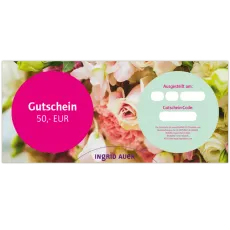 Gutschein über EUR 50,00: Glückwunsch Motiv "Blumen"