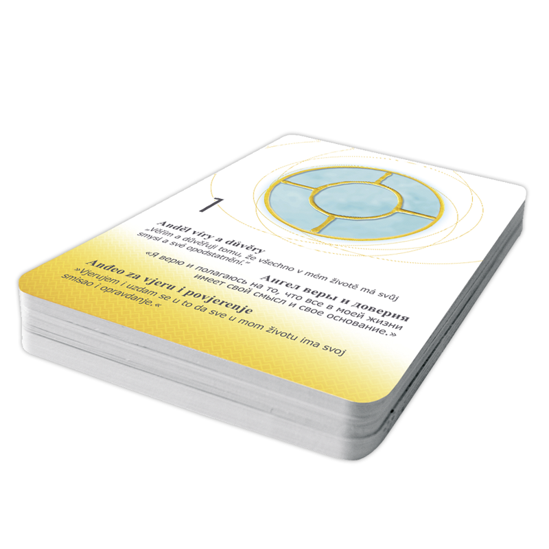 Energized Cards Energetizované symboly andelu 1-49 (trilingual HR/CZ/RU) with Info-Booklet (Czech)