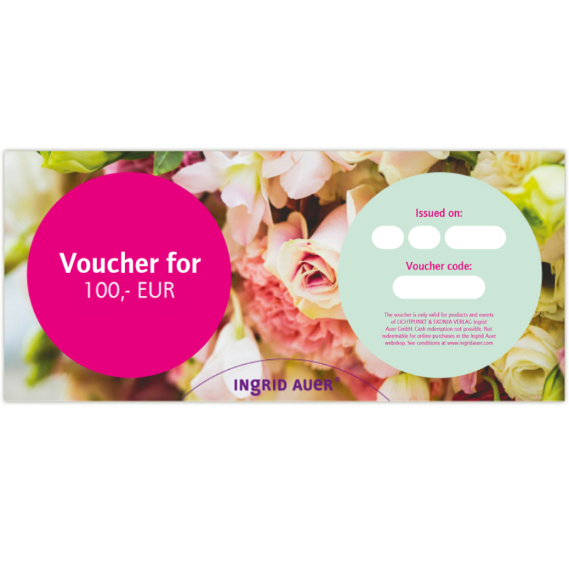 Voucher for EUR 100,00: Congratulations motive ‘Flowers’