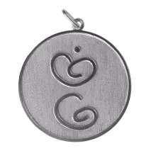 energetisierter Schmuckanhänger mit Persönlichem Engelsymbol; Sterling Silber Ø 20 mm