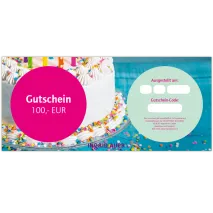 Gutschein über EUR 100,00: Glückwunsch Motiv "Torte"