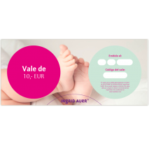 Vale de 10 euros: Motivo de felicitación Bebé