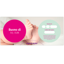 Buono di 10,-€: Auguri con motivo „ Baby“