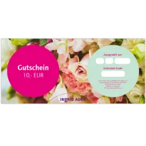 Gutschein über EUR 10,00: Glückwunsch Motiv "Blumen"