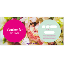 Voucher for EUR 10,00: Congratulations motive ‘Flowers’