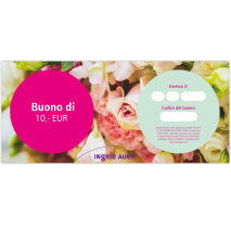 Buono di 10,-€: Auguri con motivo „ Fiori“