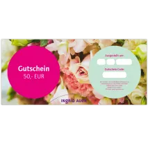 Gutschein über EUR 50,00: Glückwunsch Motiv "Blumen"