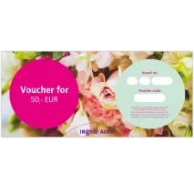 Voucher for EUR 50,00: Congratulations motive ‘Flowers’